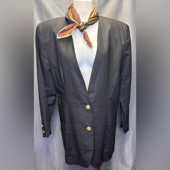 Cervelle Jackets & Blazers - Cervelle Vintage 80s Cervelle Women's No Collar Plunging Neckline Blazer Size L